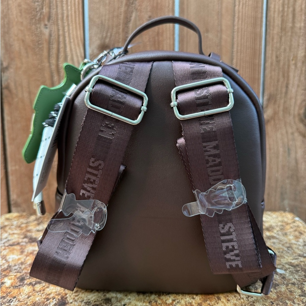 Steve Madden Chocolate BBLOGO Mini Backpack - Picture 8 of 14
